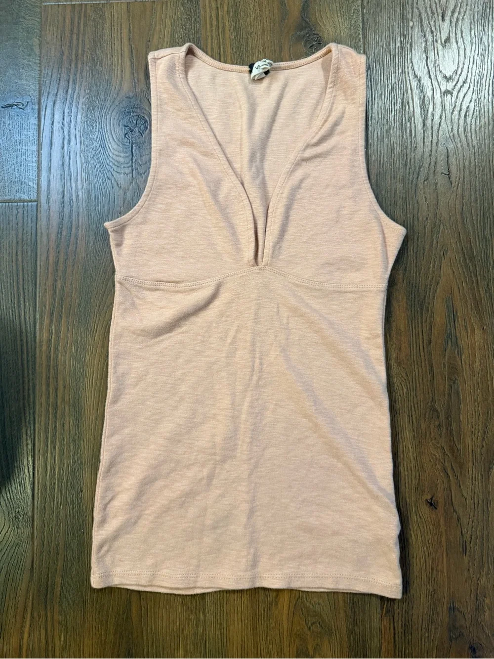 Free People Dusty Rose Deep V Tank- girlhood core y2k style